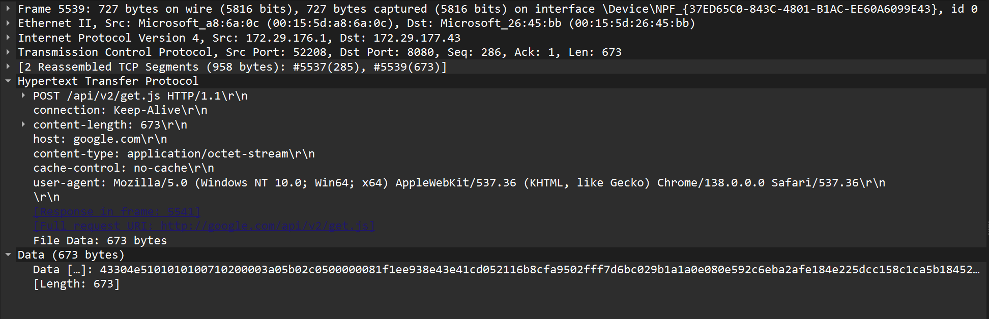 POST request with task data